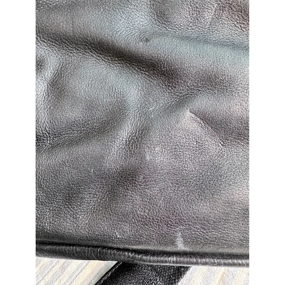 Samsonite‎ Black Leather Messenger Bag Laptop Briefcase Flap Over Crossbody